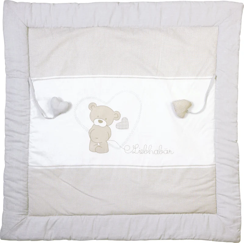Krabbeldecke "Liebhabär" – 100 x 100 cm, Spiel-/Laufgittereinlage, Baumwolle