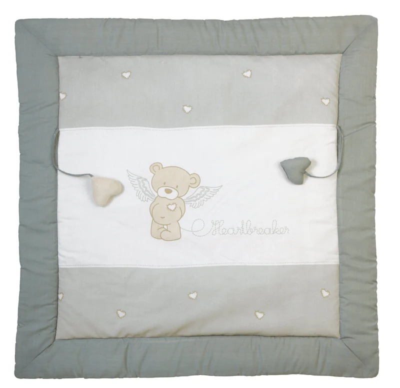 Krabbeldecke "Heartbreaker" – 100 x 100 cm, Spiel-/Laufgittereinlage, Baumwolle