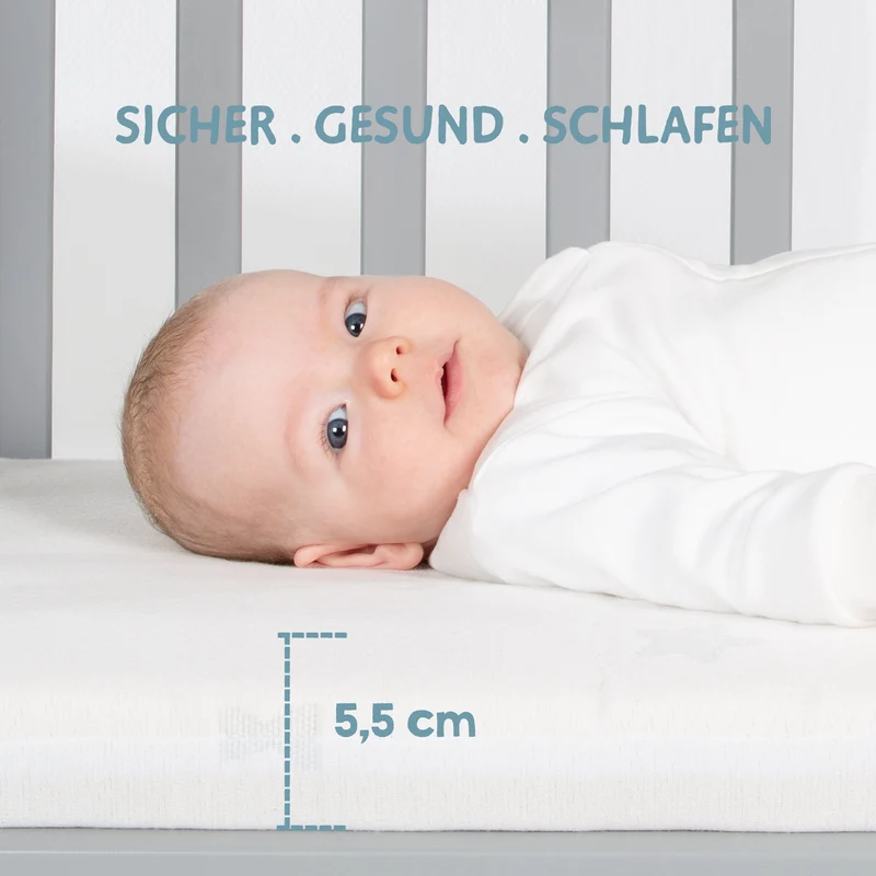 Wiegenmatratze "safe asleep®" – Air Balance Plus, 40 x 90 x 5,5 cm, für optimales Schlafklima