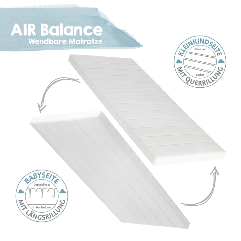 Wiegenmatratze "safe asleep®" – Air Balance Plus, 40 x 90 x 5,5 cm, für optimales Schlafklima