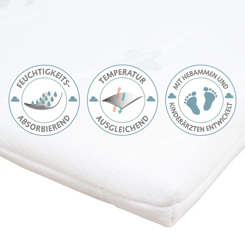 Wiegenmatratze "safe asleep®" – Air Balance Plus, 40 x 90 x 5,5 cm, für optimales Schlafklima