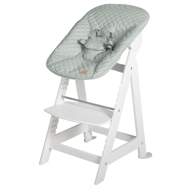 Treppenhochstuhl Born Up, Set 2in1, "roba Style" frosty green, mit Liegefunktion, ab Geburt