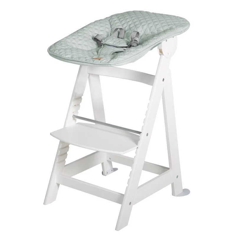 Treppenhochstuhl Born Up, Set 2in1, "roba Style" frosty green, mit Liegefunktion, ab Geburt