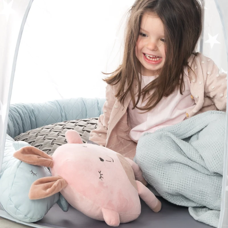 Deko-/Kuschelkissen"Lil Cuties" – Kuscheltier "Lily" mit Freundschaftskarte, rosa