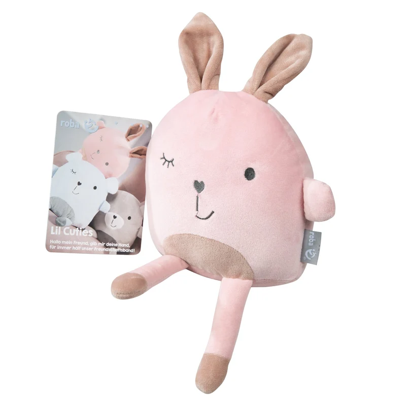 Deko-/Kuschelkissen"Lil Cuties" – Kuscheltier "Lily" mit Freundschaftskarte, rosa