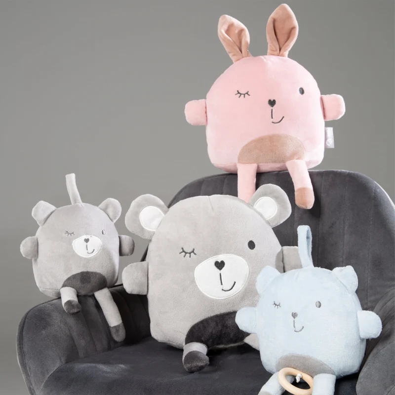 Deko-/Kuschelkissen"Lil Cuties" – Kuscheltier "Lily" mit Freundschaftskarte, rosa