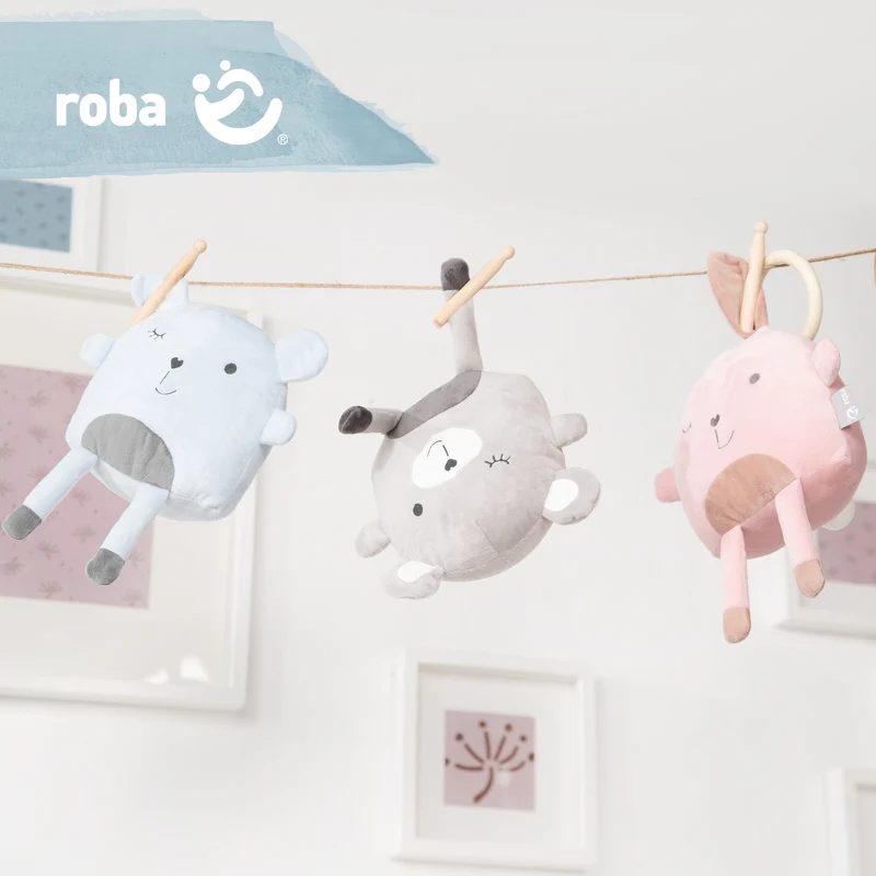 Deko-/Kuschelkissen"Lil Cuties" – Kuscheltier "Benny" mit Freundschaftskarte, hellblau