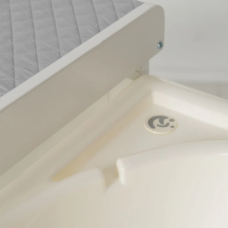 Bade-Wickel-Station "Baby Pool" – inkl. Wickelauflage "roba Style", ausziehbare Wanne, weiß