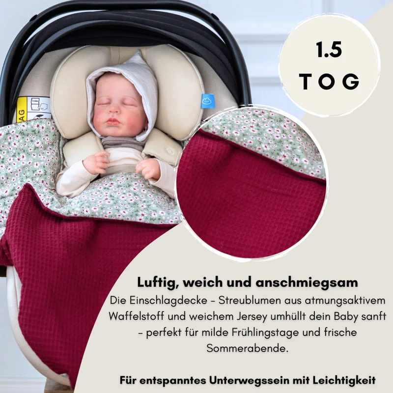 Einschlagdecke aus Waffel -Streublumen-