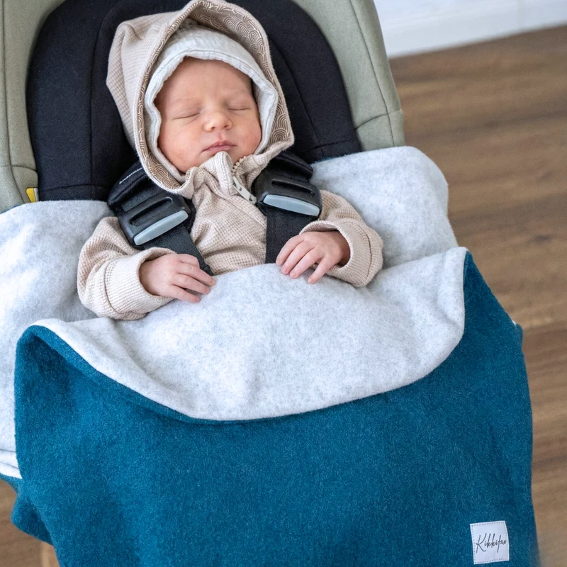 Einschlagdecke "Wollwalk turquoise "