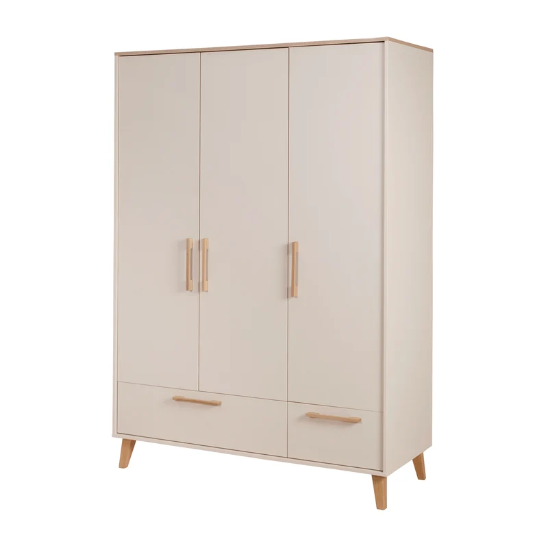 Babyzimmer 'Jil' 3-teilig - Gitterbett + Babykommode + Schrank - Cashmere / Chestnut