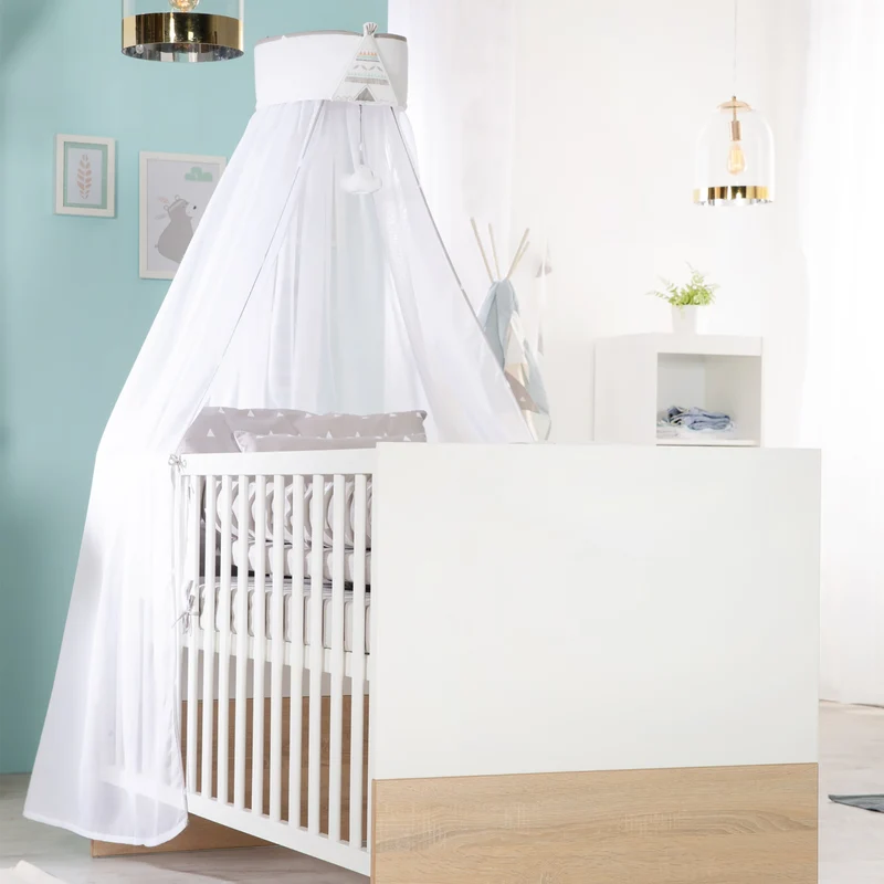 Zimmerset "Gabriella" – inkl. Babybett 70 x 140 cm & breite Wickelkommode, bicolor