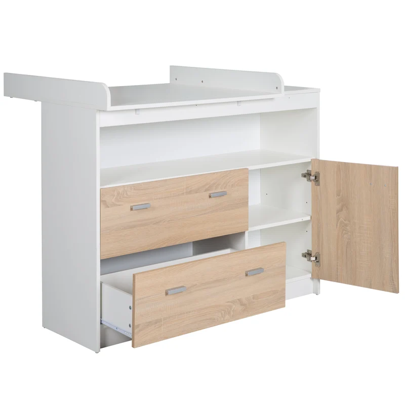 Zimmerset "Gabriella" – inkl. Babybett 70 x 140 cm & breite Wickelkommode, bicolor