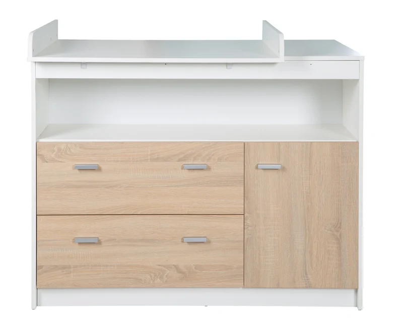 Zimmerset "Gabriella" – inkl. Babybett 70 x 140 cm & breite Wickelkommode, bicolor