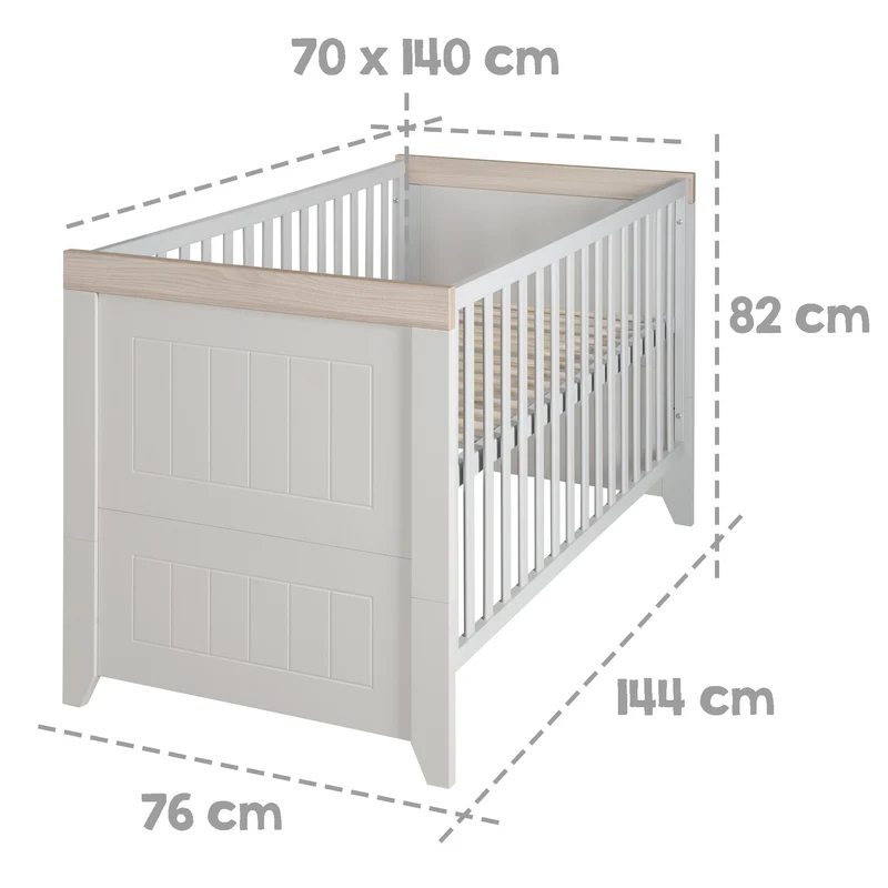 Kombi-Kinderbett "Helene" – 70 x 140 cm, verstell- und umbaubar, 3 Schlupfsprossen