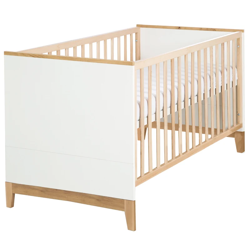 Kombi-Kinderbett "Finn" – 70 x 140 cm, höhenverstellbar, 3 Schlupfsprossen, umbaubar
