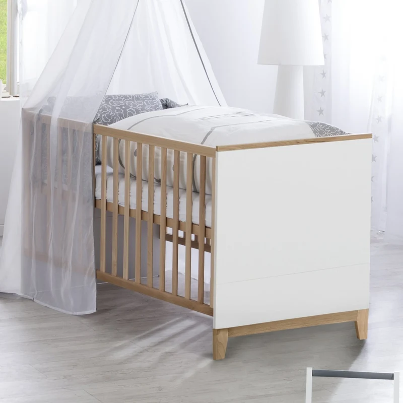 Kombi-Kinderbett "Finn" – 70 x 140 cm, höhenverstellbar, 3 Schlupfsprossen, umbaubar