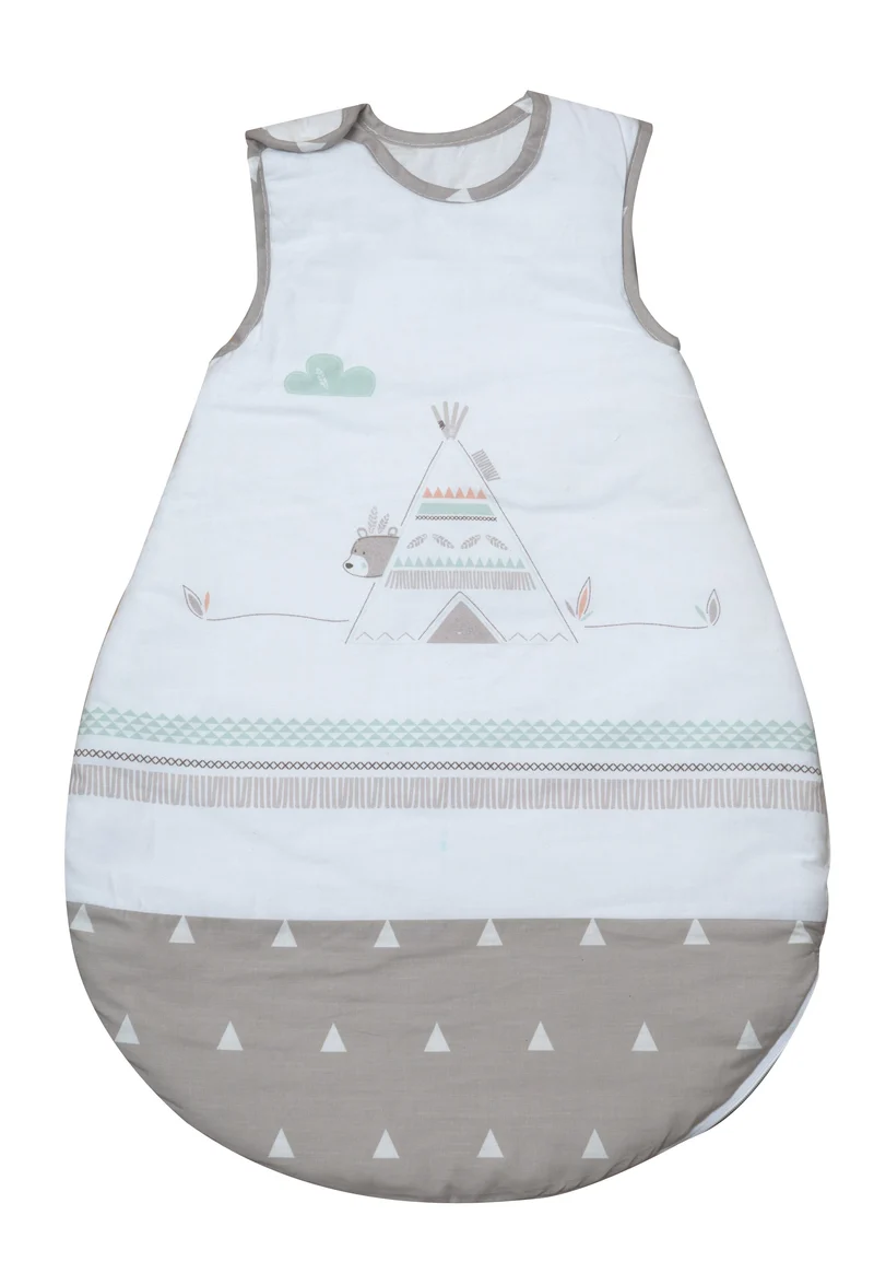 Schlafsack "Indibär" – 70 cm, ganzjährig, aus atmungsaktiver Baumwolle, unisex