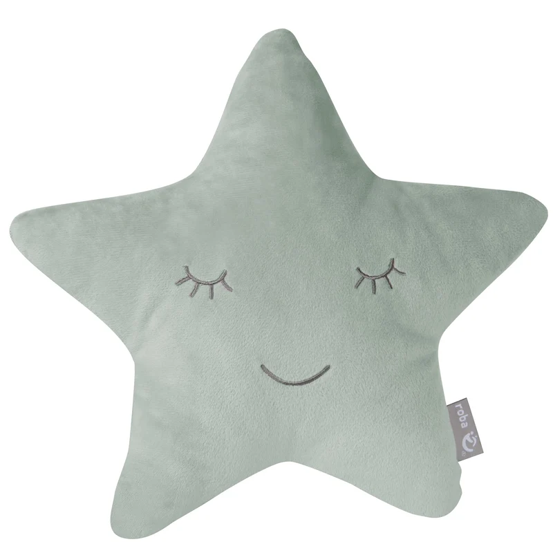 Deko-/Kuschelkissen "roba Style" Stern frosty green, flauschiges Dekokissen für Baby- & Kinderzimmer