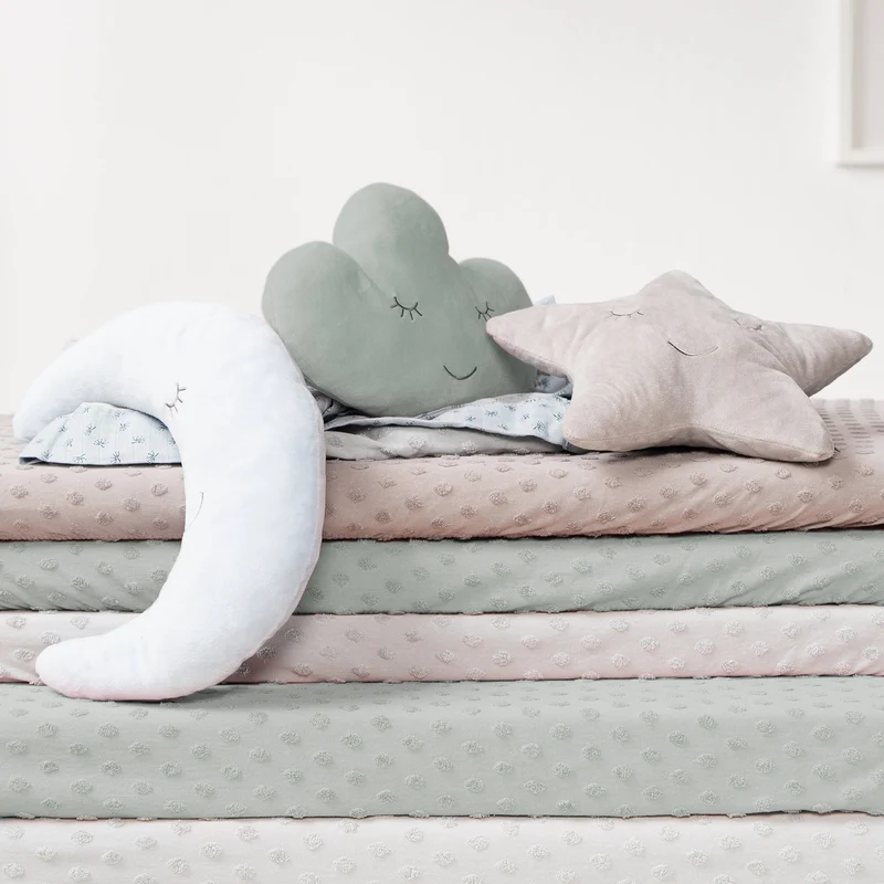 Deko-/Kuschelkissen "roba Style" Stern frosty green, flauschiges Dekokissen für Baby- & Kinderzimmer