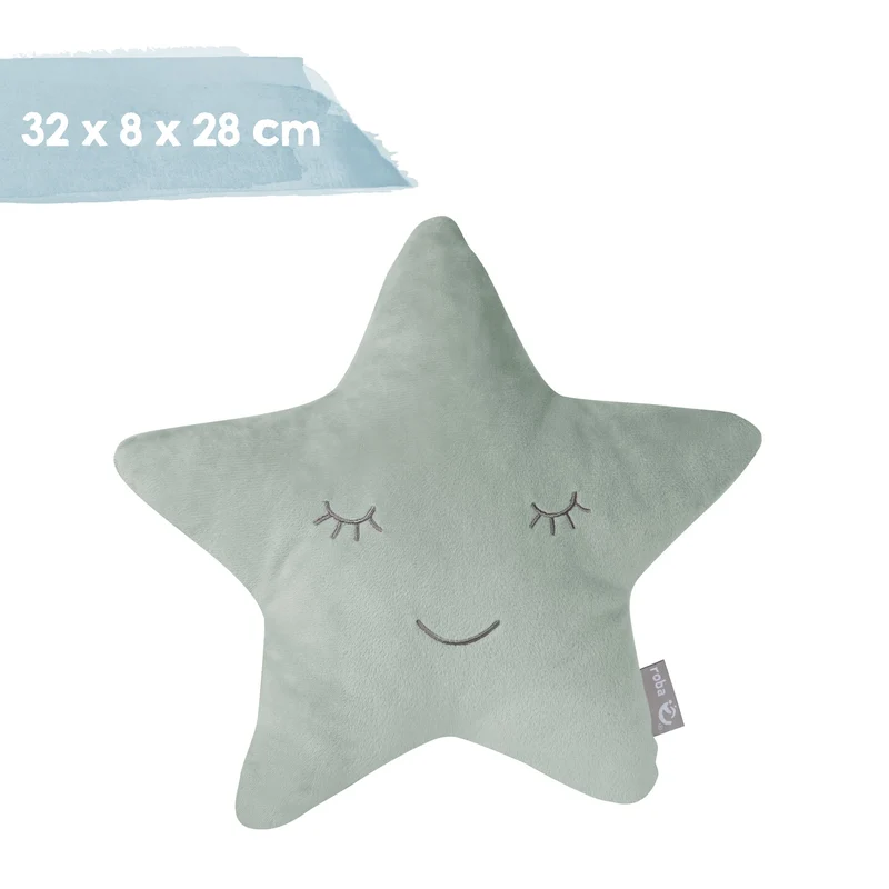 Deko-/Kuschelkissen "roba Style" Stern frosty green, flauschiges Dekokissen für Baby- & Kinderzimmer