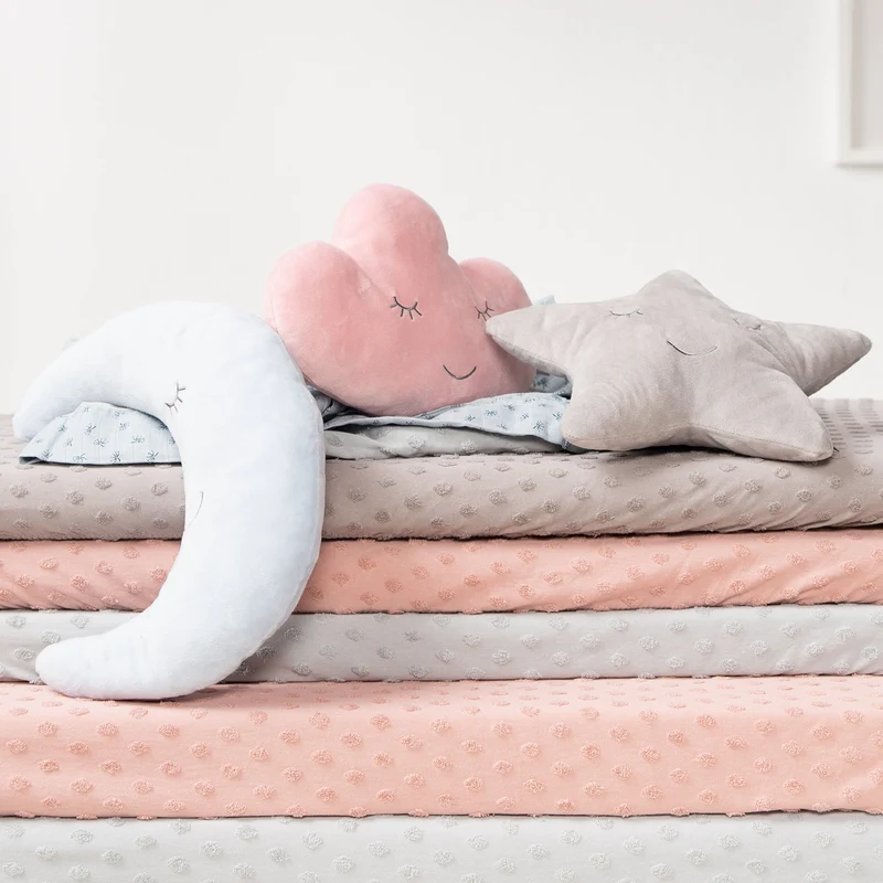 Deko-/Kuschelkissen"roba Style" – silbergrau, flauschiges Stern-Dekokissen für Baby- & Kinderzimmer