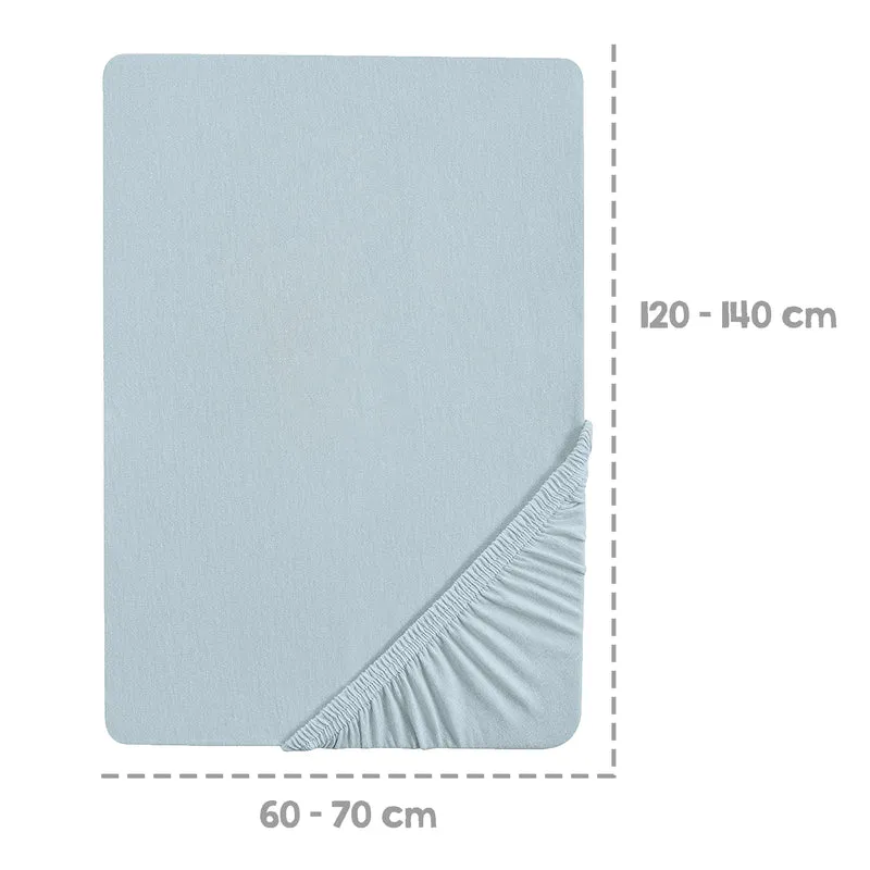 Spannbettlaken "Lil Planet" – für Kindermatratzen 70 x 140 cm, Single Jersey, 100 % Bio-Baumwolle, hellblau/Sky