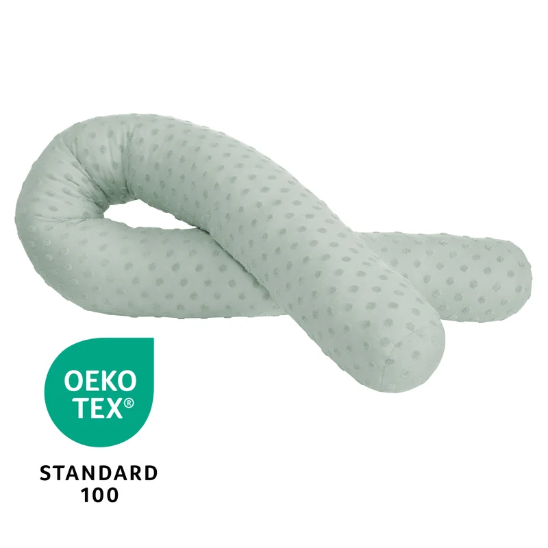 Organic Bettschlange 'Lil Planet' - Bio-Baumwolle - 170 cm lang, Ø 12 cm - Frosty Green