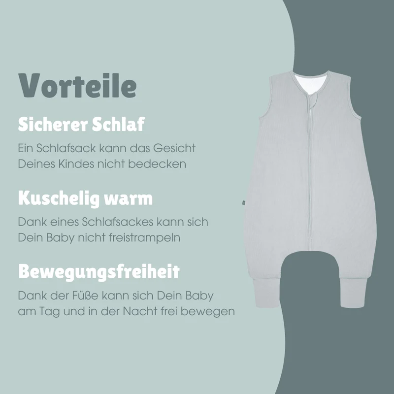 Schlafsack mit Füßen 1.0 TOG | Essential Grau