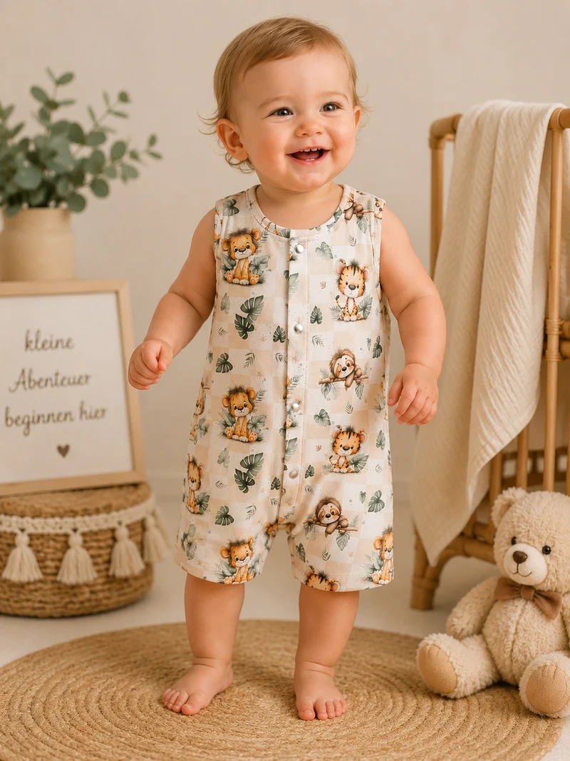 Baby Strampler Dschungeltiere – Handmade | Exklusives MiaMia Design