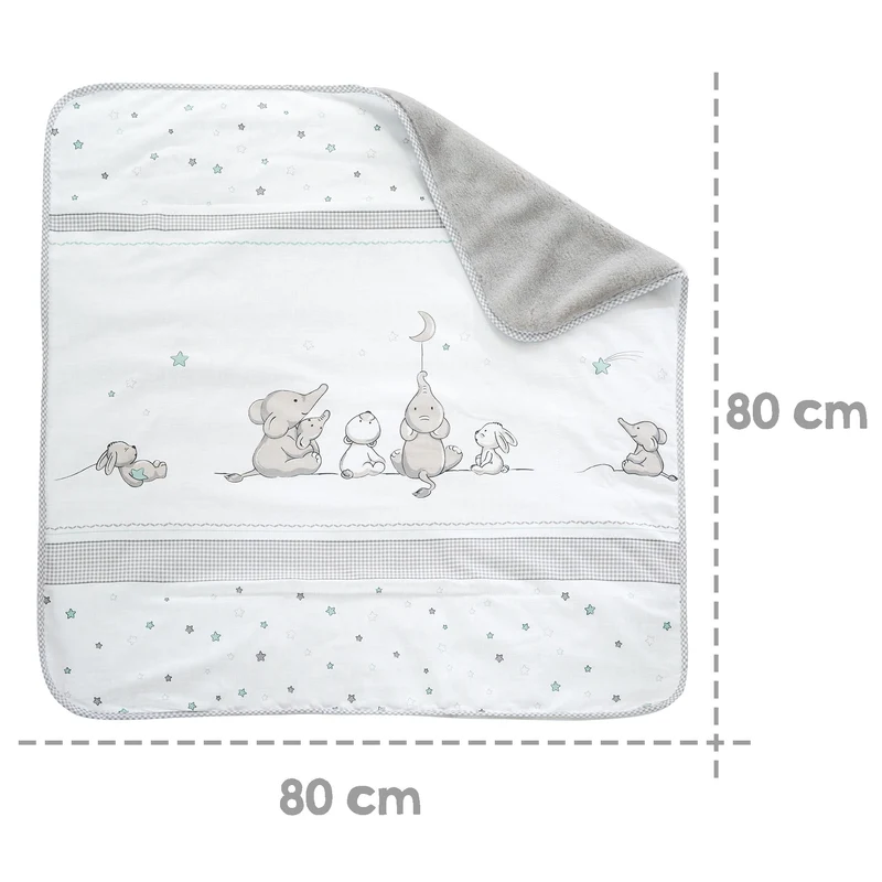 Kuscheldecke 'Sternenzauber' - Babydecke aus 100 % Baumwolle, Maße 80 x 80 cm