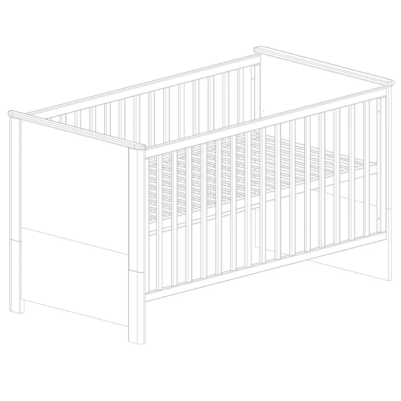 Kombi-Kinderbett "Linus" – 70 x 140 cm, verstellbar, 3 Schlupfsprossen, umbaubar zum Juniorbett