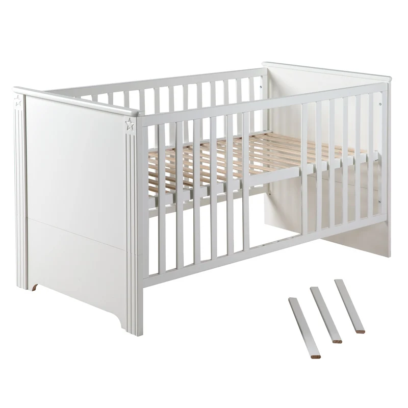 Kombi-Kinderbett "Maxi" – 70 x 140 cm, 3-fach höhenverstellbar, umbaubar zum Juniorbett