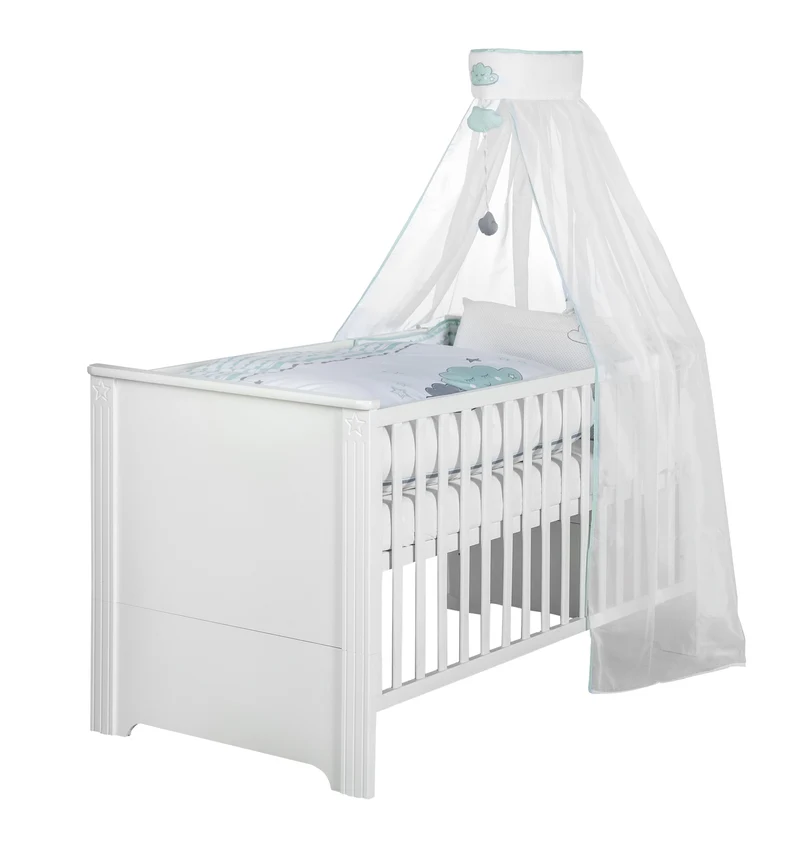 Kombi-Kinderbett "Maxi" – 70 x 140 cm, 3-fach höhenverstellbar, umbaubar zum Juniorbett