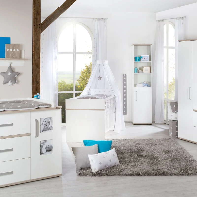 Kombi-Kinderbett "Moritz" – 70 x 140 cm, weiß, höhenverstellbar, 3 Schlupfsprossen