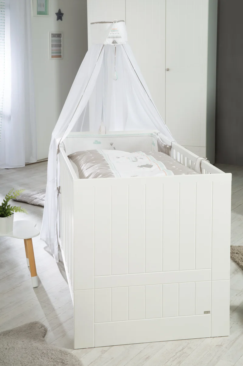 Kombi-Kinderbett "Mia" – 70 x 140 cm, 3-fach höhenverstellbar, 3 Schlupfsprossen, umbaubar