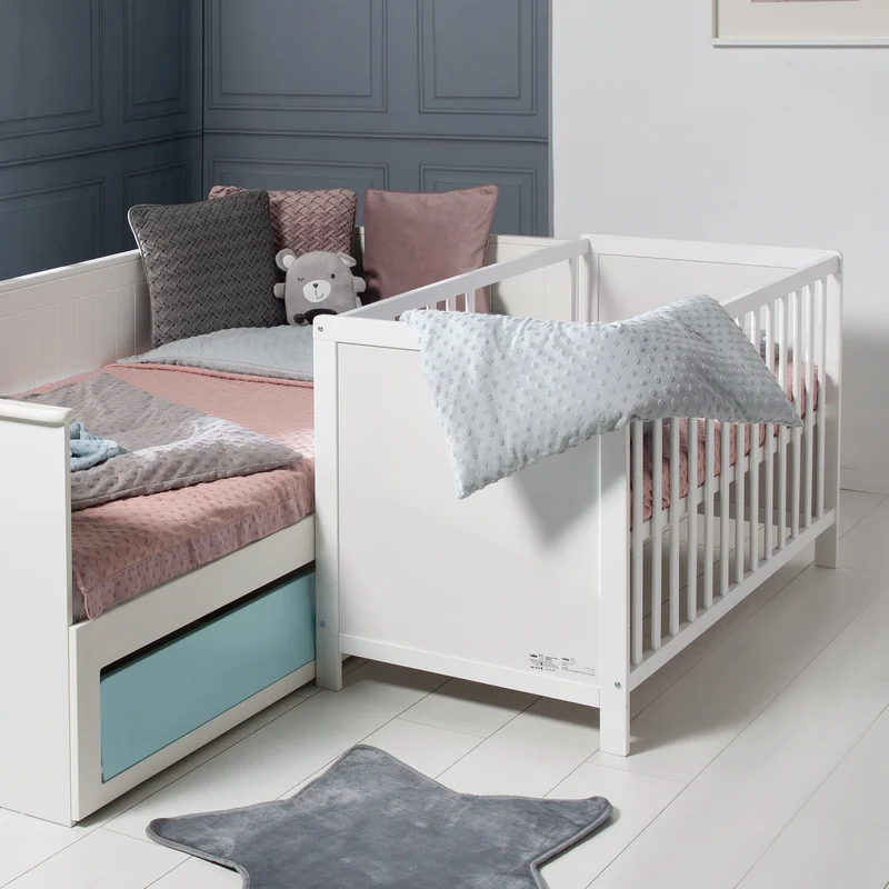 Zimmerset inkl. Wickelkommode "Hamburg" & Beistellbett 60x120 inkl. Lattenrost