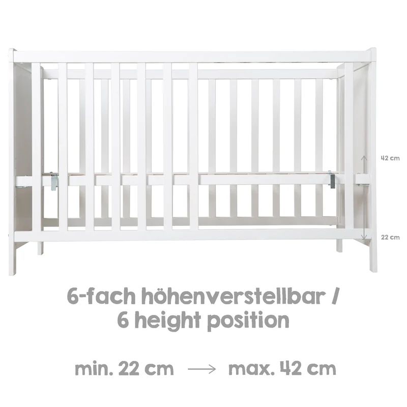 Zimmerset inkl. Wickelkommode "Hamburg" & Beistellbett 60x120 inkl. Lattenrost
