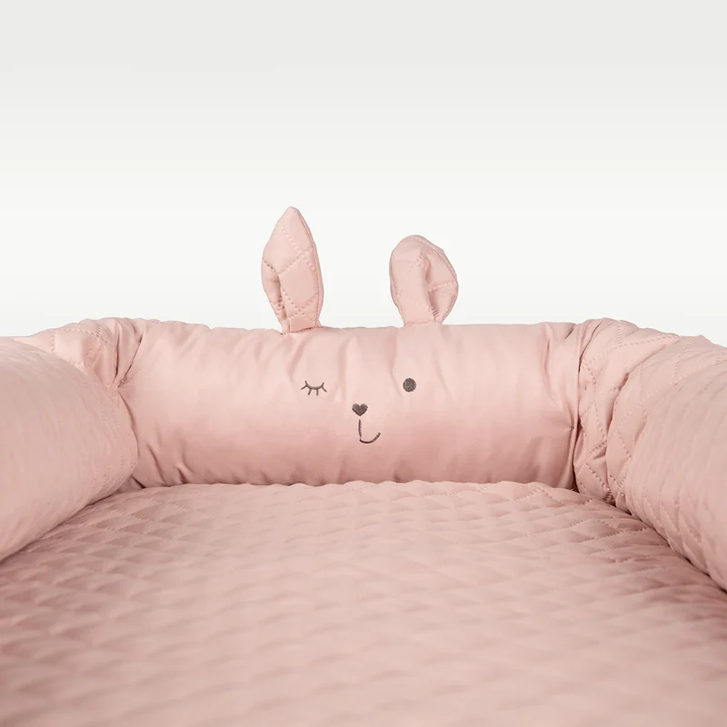 Babylounge 'roba Style' - Kuschelnest mit Häschen-Gesicht 'Lily' - Reisebett & Wickelauflage - Rosa