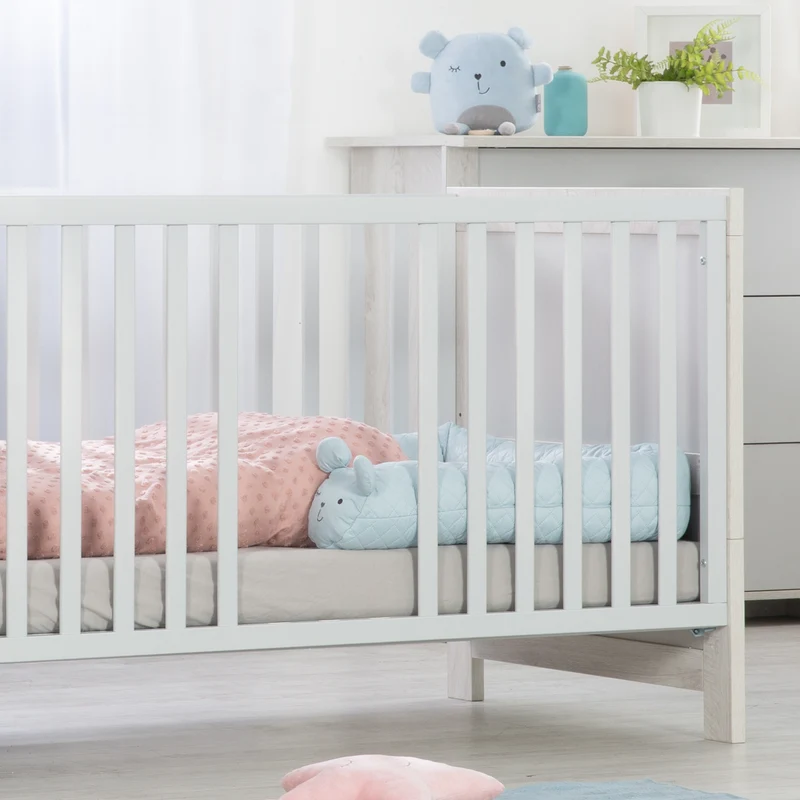 Bettschlange 'roba Style', Baby-Bettumrandung mit Bärengesicht 'Benny', hellblau, 170 cm