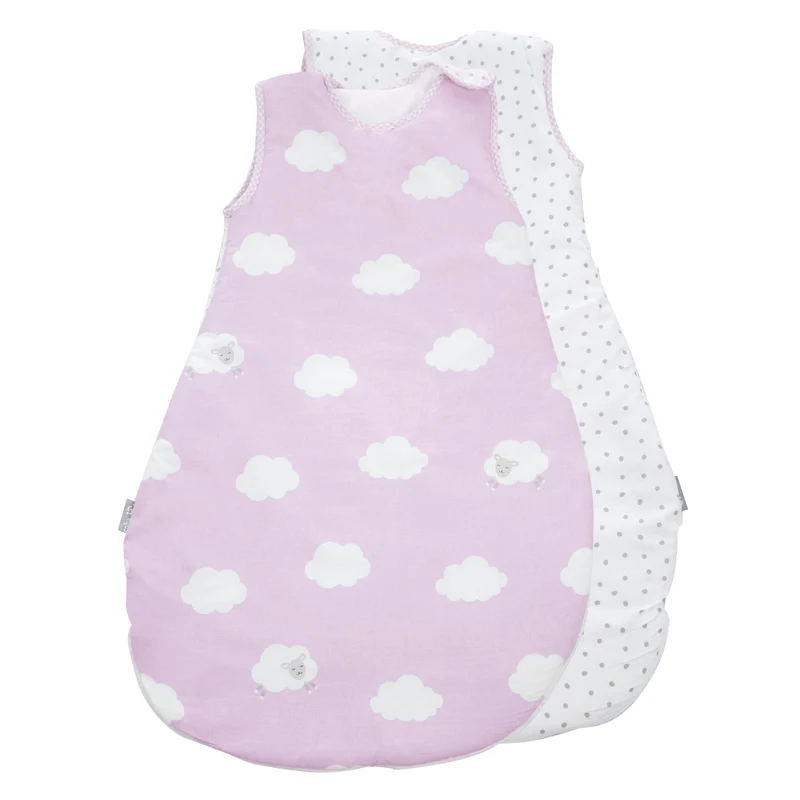 Schlafsack "Kleine Wolke rosa" – 70 cm, ganzjahres Babyschlafsack, atmungsaktive Baumwolle