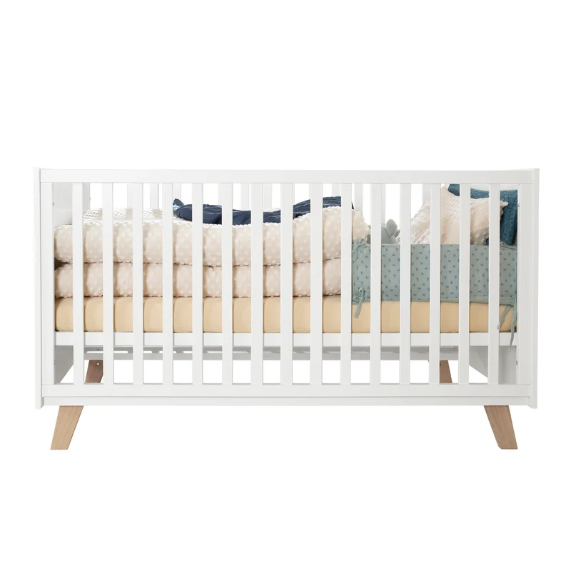 Möbelset 'Smile' 2-teilig - Kombi-Bett 70x140 + Wickelkommode - Artisan Eiche / Weiß