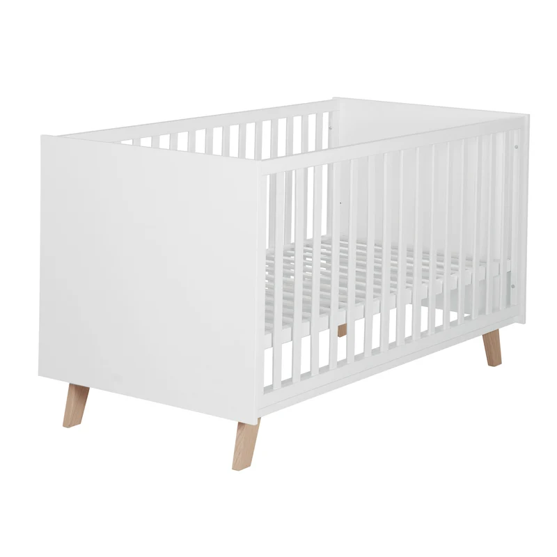 Möbelset 'Smile' 2-teilig - Kombi-Bett 70x140 + Wickelkommode - Artisan Eiche / Weiß