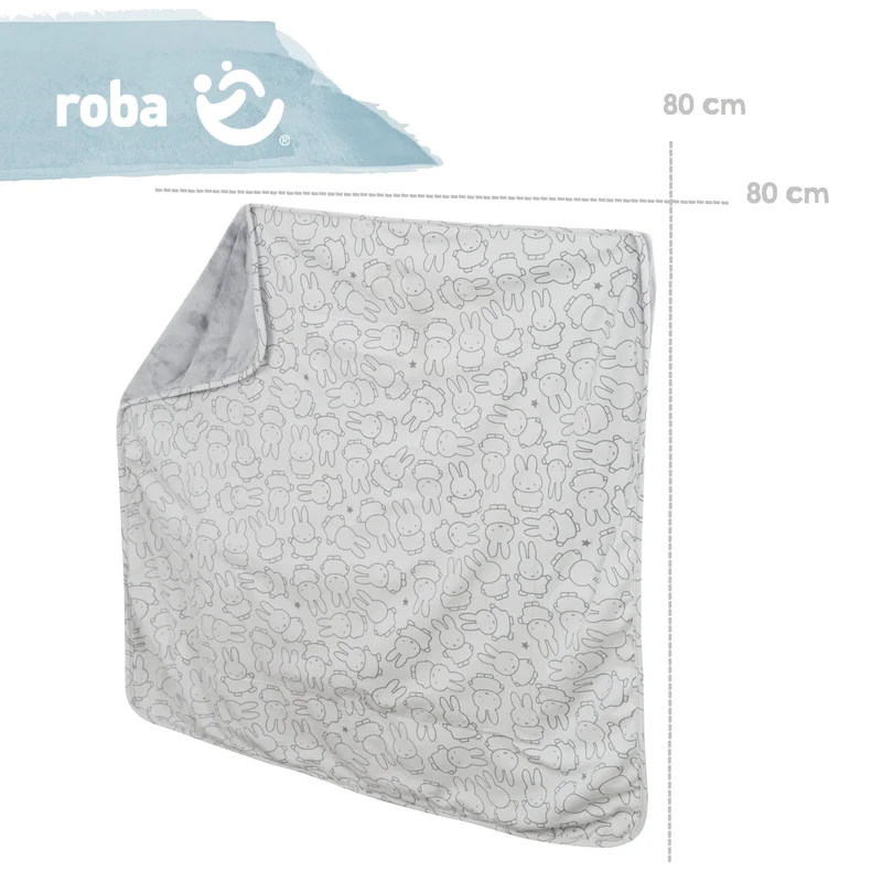 Bundle "miffy®" – enthält 2-seitig genähte Jerseydecke & Babylounge mit süßen Miffy-Häschen Dekor