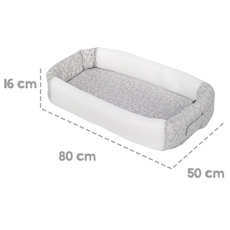 Babylounge "miffy®" – Kuschelnest, Reisebett für Säuglinge, Wickelauflage, Jersey, Baumwolle