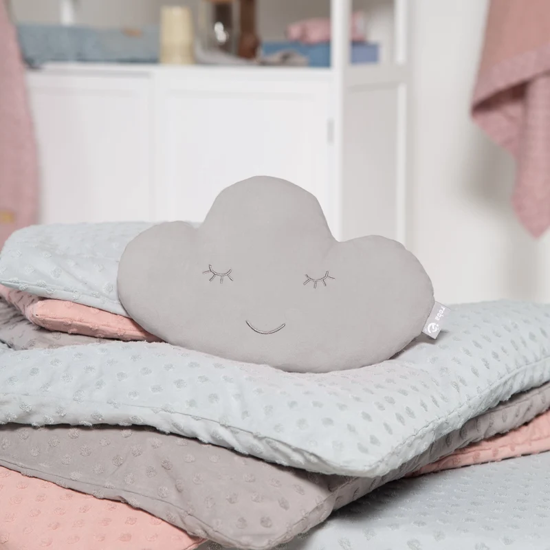 Deko-/Kuschelkissen"roba Style" – silbergrau, flauschiges Wolken-Dekokissen für Baby- & Kinderzimmer