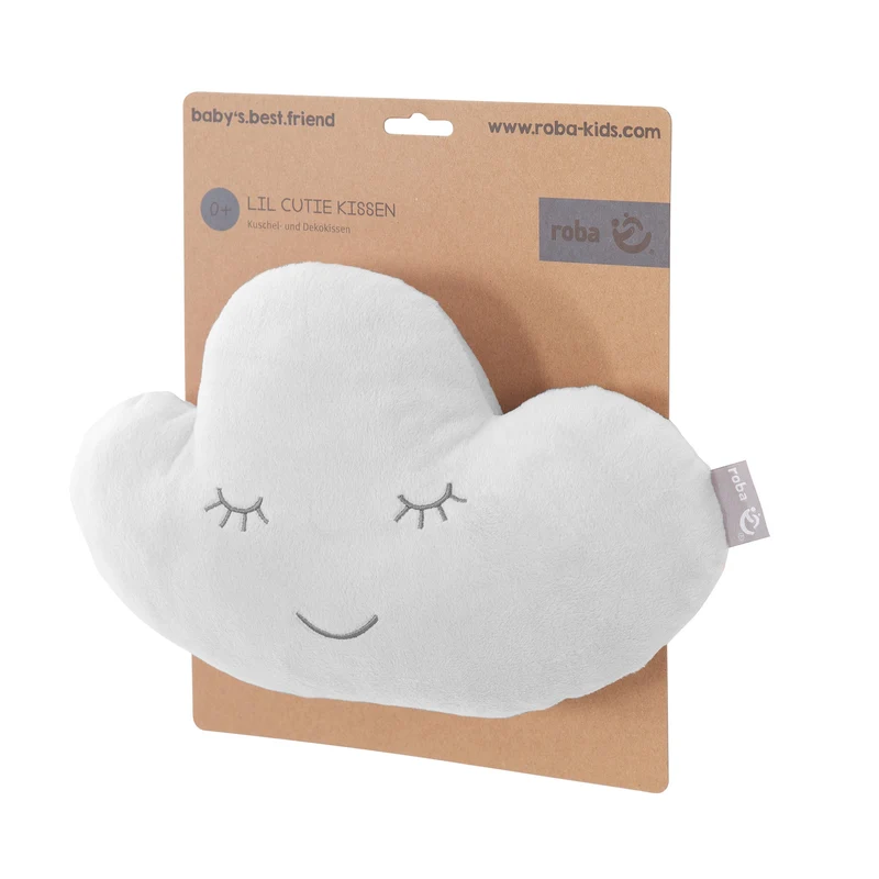 Deko-/Kuschelkissen"roba Style" – silbergrau, flauschiges Wolken-Dekokissen für Baby- & Kinderzimmer