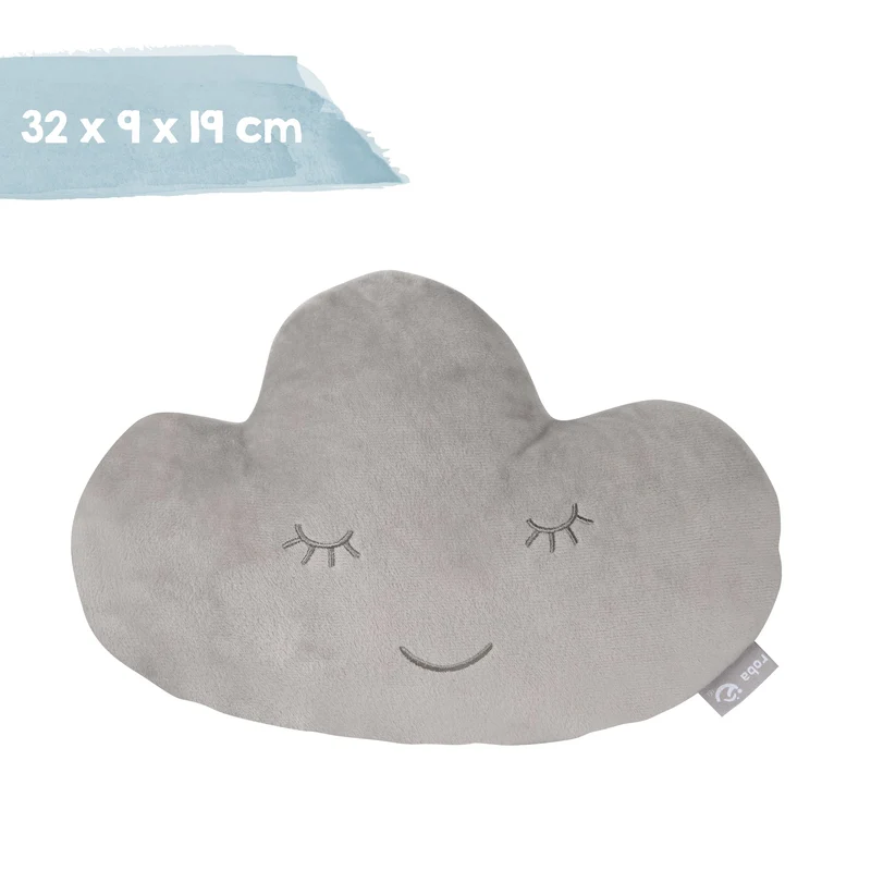 Deko-/Kuschelkissen"roba Style" – silbergrau, flauschiges Wolken-Dekokissen für Baby- & Kinderzimmer