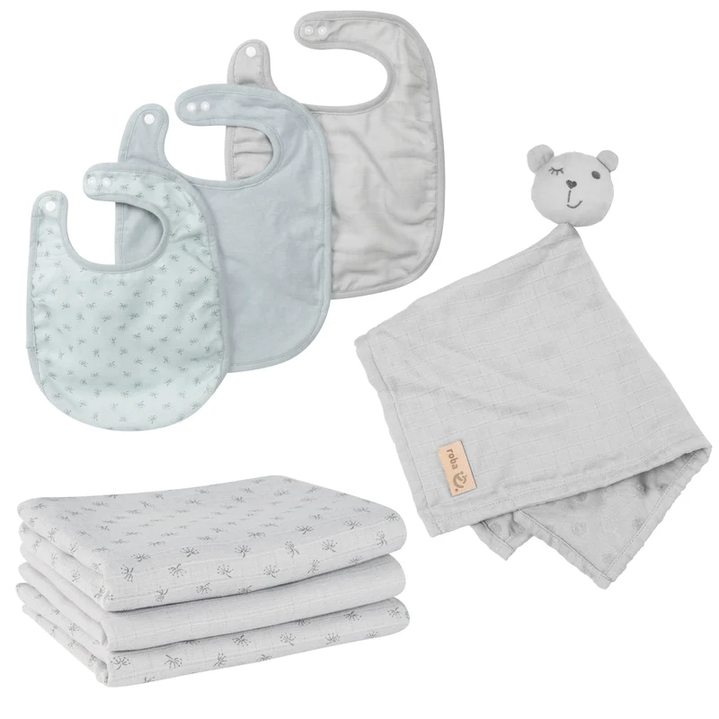 Geschenkset Baby Essentials "Lil Planet" – silbergrau aus Bio-Baumwolle, GOTS, nachhaltig