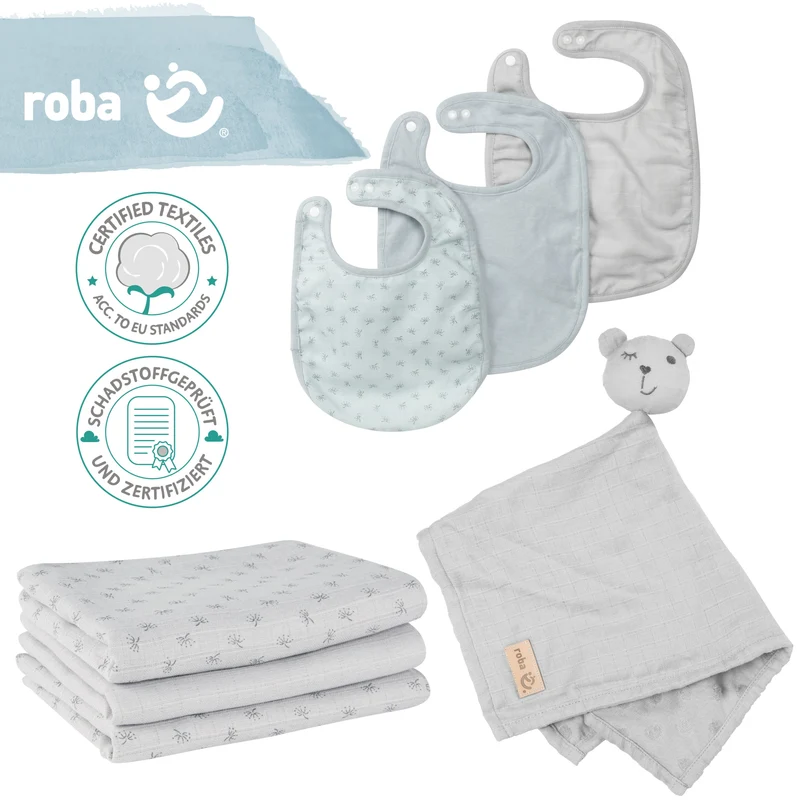 Geschenkset Baby Essentials "Lil Planet" – silbergrau aus Bio-Baumwolle, GOTS, nachhaltig